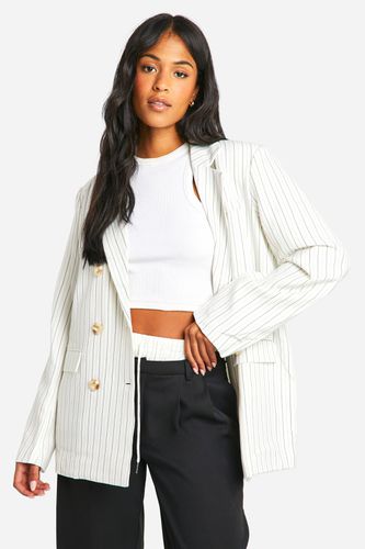 Womens Tall Woven Stripe Tailored Oversized Blazer - - 18 - boohoo - Modalova