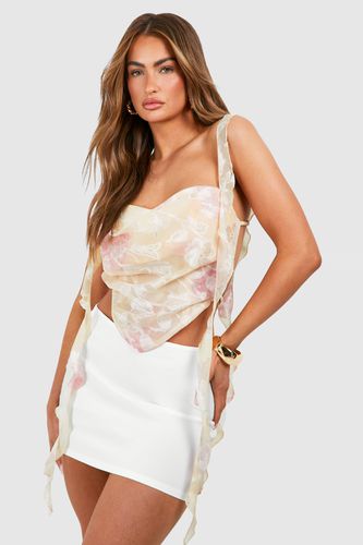 Womens Floral Ruffle Cowl Corset - - 10 - boohoo - Modalova