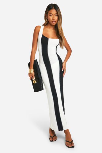 Womens Monochrome Wide Stripe Sleeveless Knitted Maxi Dress - - L - boohoo - Modalova