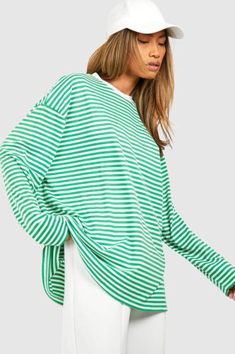 Womens Long Sleeve Thin Stripe T-shirt - - 14 - boohoo - Modalova