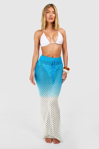 Womens Ombre Crochet Beach Maxi Skirt - - M - boohoo - Modalova