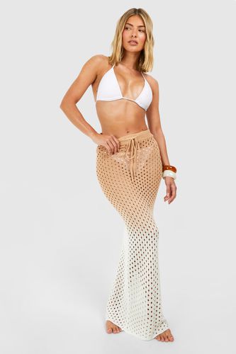 Womens Ombre Crochet Beach Maxi Skirt - - L - boohoo - Modalova