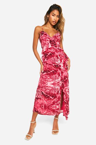 Womens Blur Print Chiffon Ruffle Midi Dress - - 10 - boohoo - Modalova