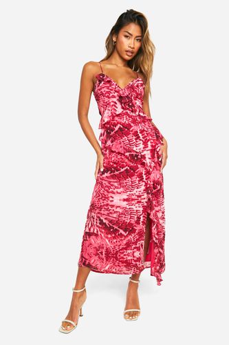 Womens Blur Print Chiffon Ruffle Midi Dress - - 14 - boohoo - Modalova