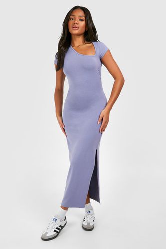 Womens Assymetric Cap Sleeve Ruched Modal Midaxi Dress - - 12 - boohoo - Modalova