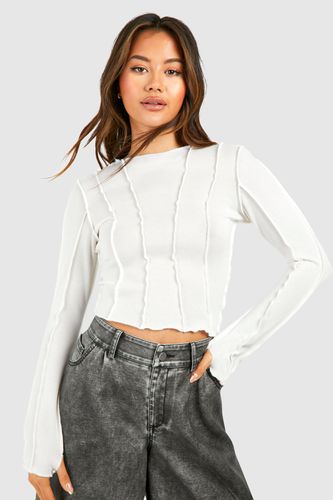 Womens Seam Detail Asymmetric Hem Top - - 16 - boohoo - Modalova