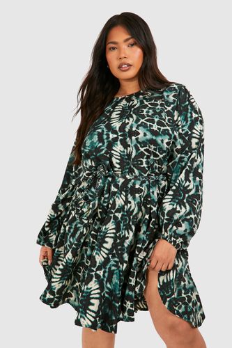 Womens Plus Print Godet Mini Dress - 18 - boohoo - Modalova