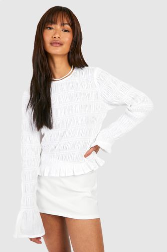 Womens Cotton Shirred Top - - 6 - boohoo - Modalova