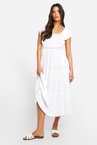 Womens Cotton Ruffle Midaxi Dress - - 10 - boohoo - Modalova