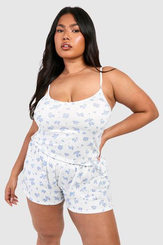 Womens Plus Peached Ditsy Print Pj Short - - 22 - boohoo - Modalova