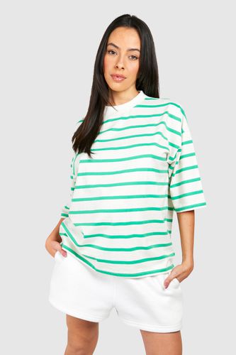 Womens Maternity Crew Neck Stripe T-shirt - - 12 - boohoo - Modalova