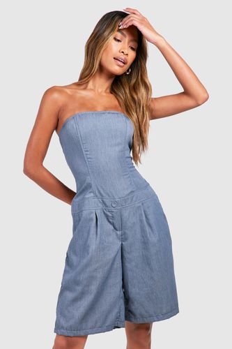 Womens Twill Longline Tailored Playsuit - - 16 - boohoo - Modalova