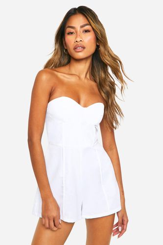 Womens Bandeau Tailored Playsuit - - 8 - boohoo - Modalova