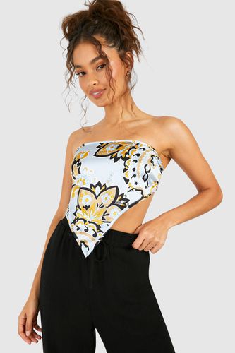 Womens Paisley Tie Back Crop Top - - 14 - boohoo - Modalova