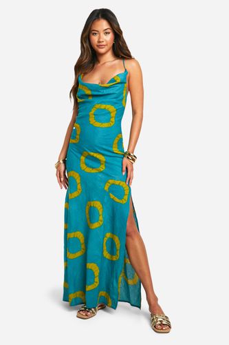 Womens Tie Dye Cotton Cowl Neck Maxi Dress - - 12 - boohoo - Modalova
