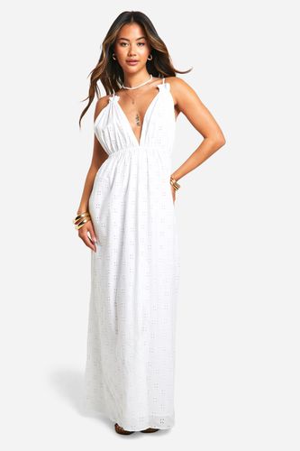 Womens Broderie Strappy Maxi Dress - - 8 - boohoo - Modalova