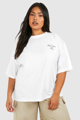 Womens Plus Paris Pocket Print Oversized T-shirt - - 16 - boohoo - Modalova