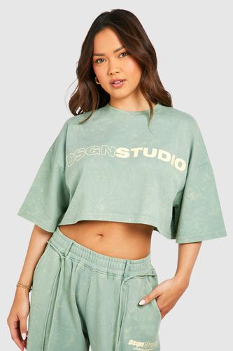 Womens Washed Boxy Crop T-shirt - - S - boohoo - Modalova