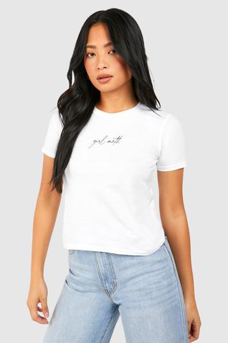 Womens Petite Girl Math Baby Tee - - 12 - boohoo - Modalova