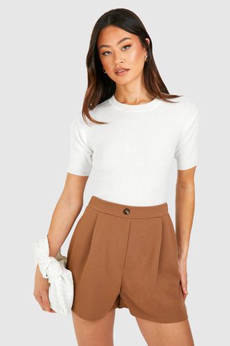 Womens Tall Crepe Pleated Shorts - - 12 - boohoo - Modalova