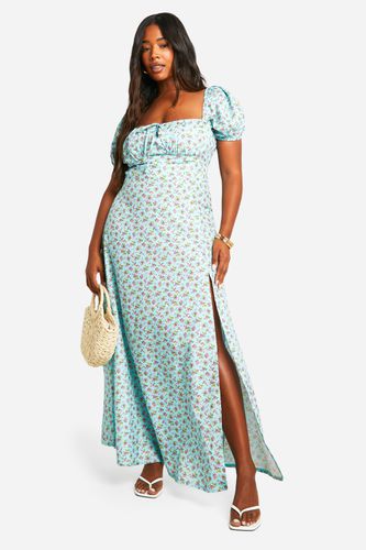 Womens Plus Woven Floral Printed Milkmaid Midaxi Dress - - 18 - boohoo - Modalova