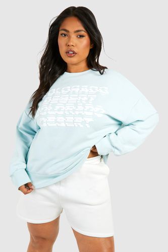 Womens Plus Colorado Puff Print Slogan Oversized Sweatshirt - - 18 - boohoo - Modalova