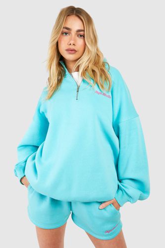 Womens Dsgn Studio Script Oversized Half Zip Sweatshirt - - L - boohoo - Modalova