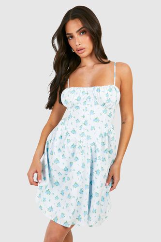 Womens Petite Ditsy Floral Strappy Milkmaid Mini Dress - - 8 - boohoo - Modalova