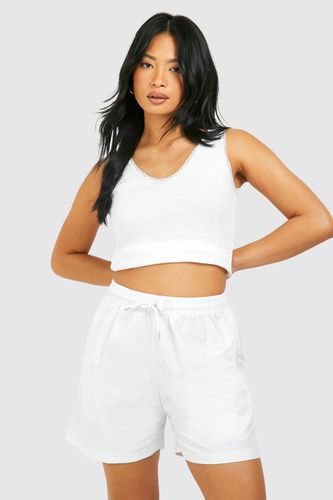 Womens Petite Drawstring Parachute Shorts - - 16 - boohoo - Modalova