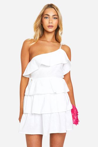 Womens Ruffle Tiered Mini Dress - - 12 - boohoo - Modalova