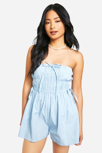 Womens Petite Ruched Flippy Playsuit - - 16 - boohoo - Modalova