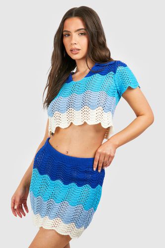Womens Petite Crochet Mini Skirt - - L - boohoo - Modalova