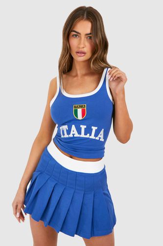 Womens Italia Set Embroidered Vest Top - - 14 - boohoo - Modalova