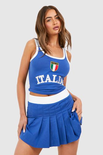 Womens Italia Set Mini Pleated Tennis Skirt - - 10 - boohoo - Modalova