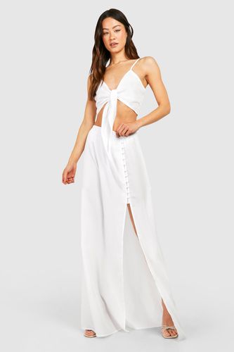 Womens Tall Tie Front Top And Maxi Skirt Co-ord - - 10 - boohoo - Modalova