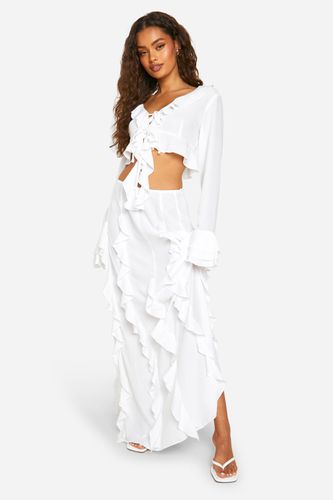 Womens Chiffon Ruffle Maxi Skirt - - 12 - boohoo - Modalova