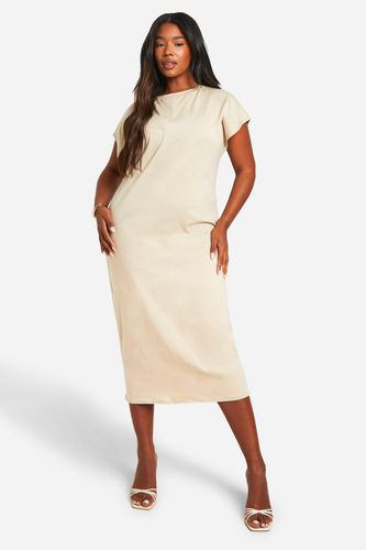 Womens Plus Cotton Elastane Cap Sleeve Midaxi T-shirt Dress - - 20 - boohoo - Modalova