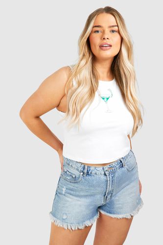 Womens Plus Cocktail Racer Vest - - 22 - boohoo - Modalova