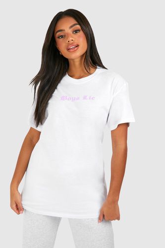 Womens Oversized Boys Lie Cotton Tee - - L - boohoo - Modalova