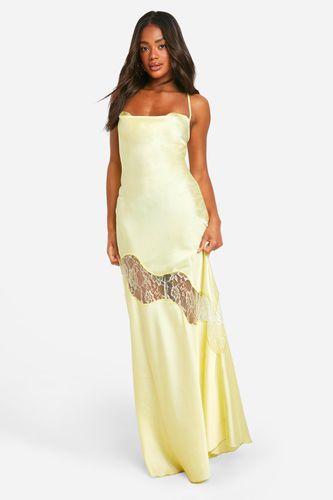 Womens Satin Lace Mix Maxi Dress - - 16 - boohoo - Modalova