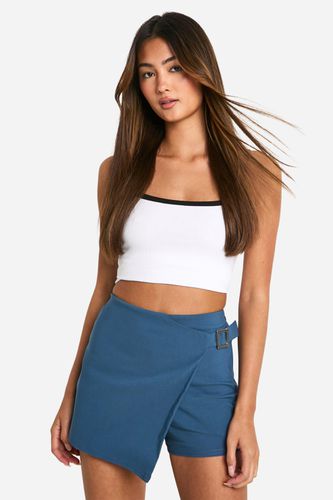 Womens Asymmetric Skort With Buckle - - 16 - boohoo - Modalova