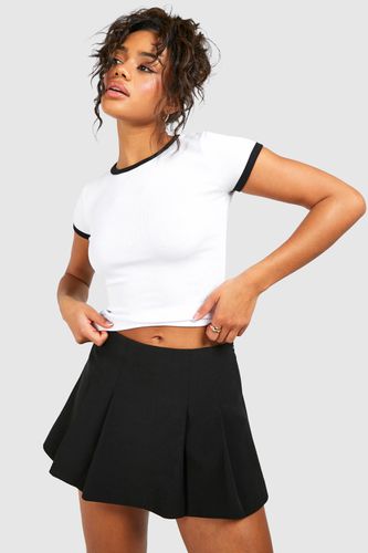 Womens Premium Contrast Rib Cap Sleeve Top - - 8 - boohoo - Modalova