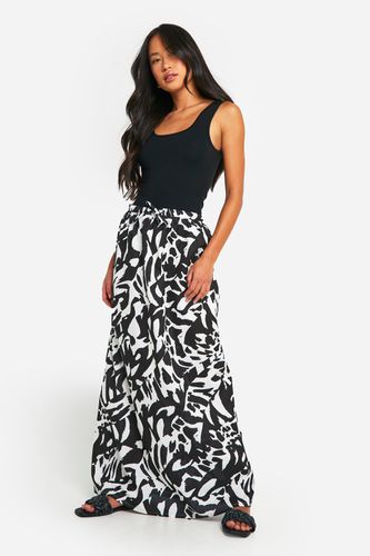 Womens Mono Abstract Cotton Maxi Skirt - - 10 - boohoo - Modalova