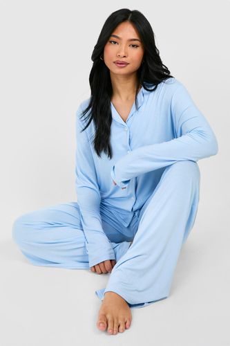 Womens Petite Long Sleeve Pyjama Set - - 10 - boohoo - Modalova