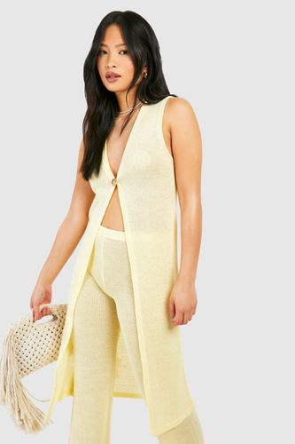 Womens Petite Sheer Knit Long Line Cardigan - - M - boohoo - Modalova