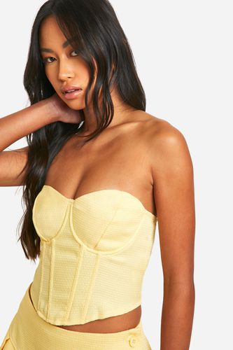 Womens Textured Sweetheart Neck Corset - - 14 - boohoo - Modalova