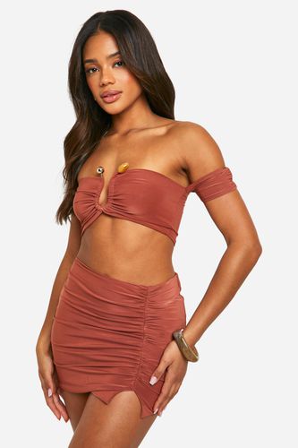 Womens Ruched Bralette & Mini Skirt - - 6 - boohoo - Modalova