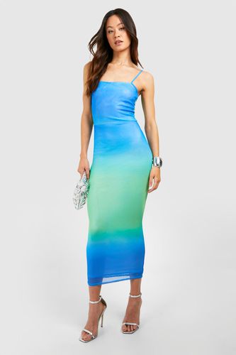 Womens Tall Mesh Ombre Printed Midaxi Dress - - 10 - boohoo - Modalova