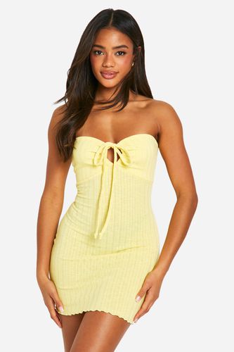 Womens Wide Rib Bandeau Mini Dress - - 12 - boohoo - Modalova