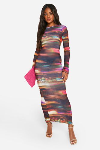 Womens Abstract Strap Back Detail Maxi Dress - - 10 - boohoo - Modalova